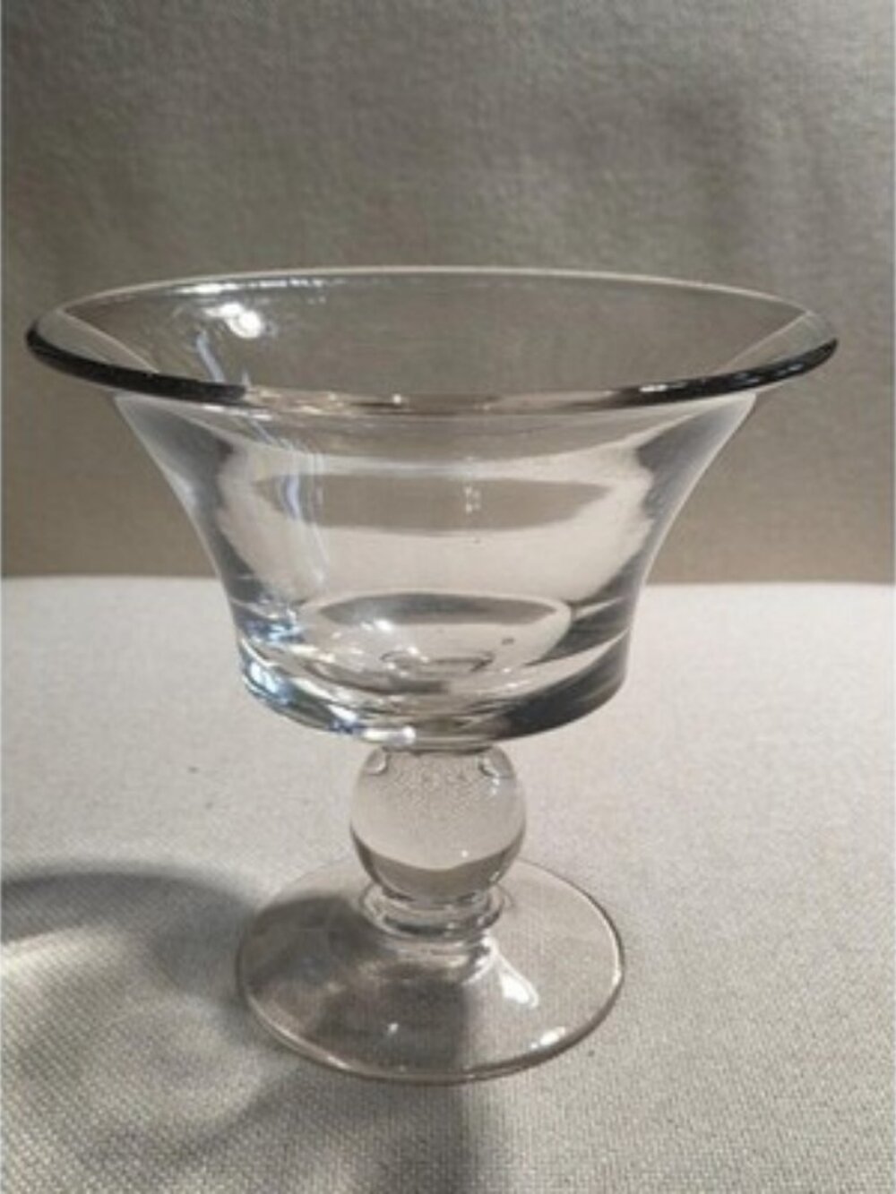 Simon Pearce Hartland Style Handblown Pedestal Compote Bowl 7" Manganese Glow